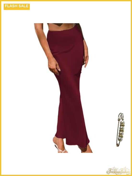 Dresses & Skirts - Satin Maxi Skirt High Waist Fishtail Long Formal Party Skirt